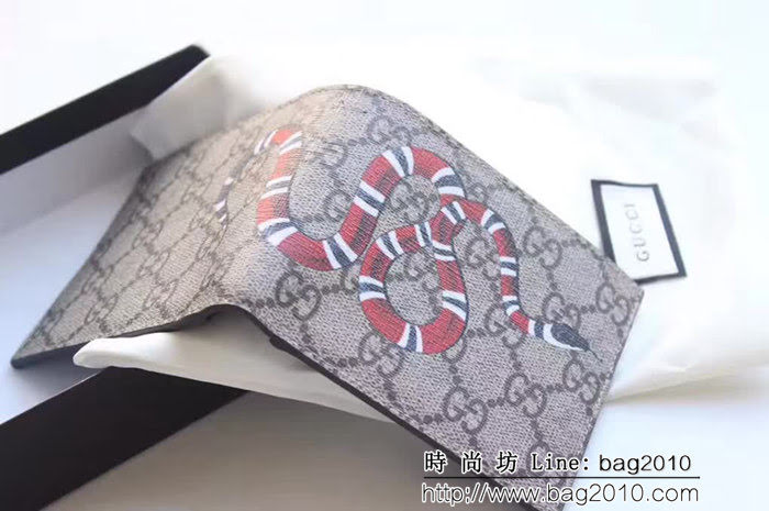 GUCCI古馳 經典款 G家蛇圖案 雙折皮夾 138042 WTG1832